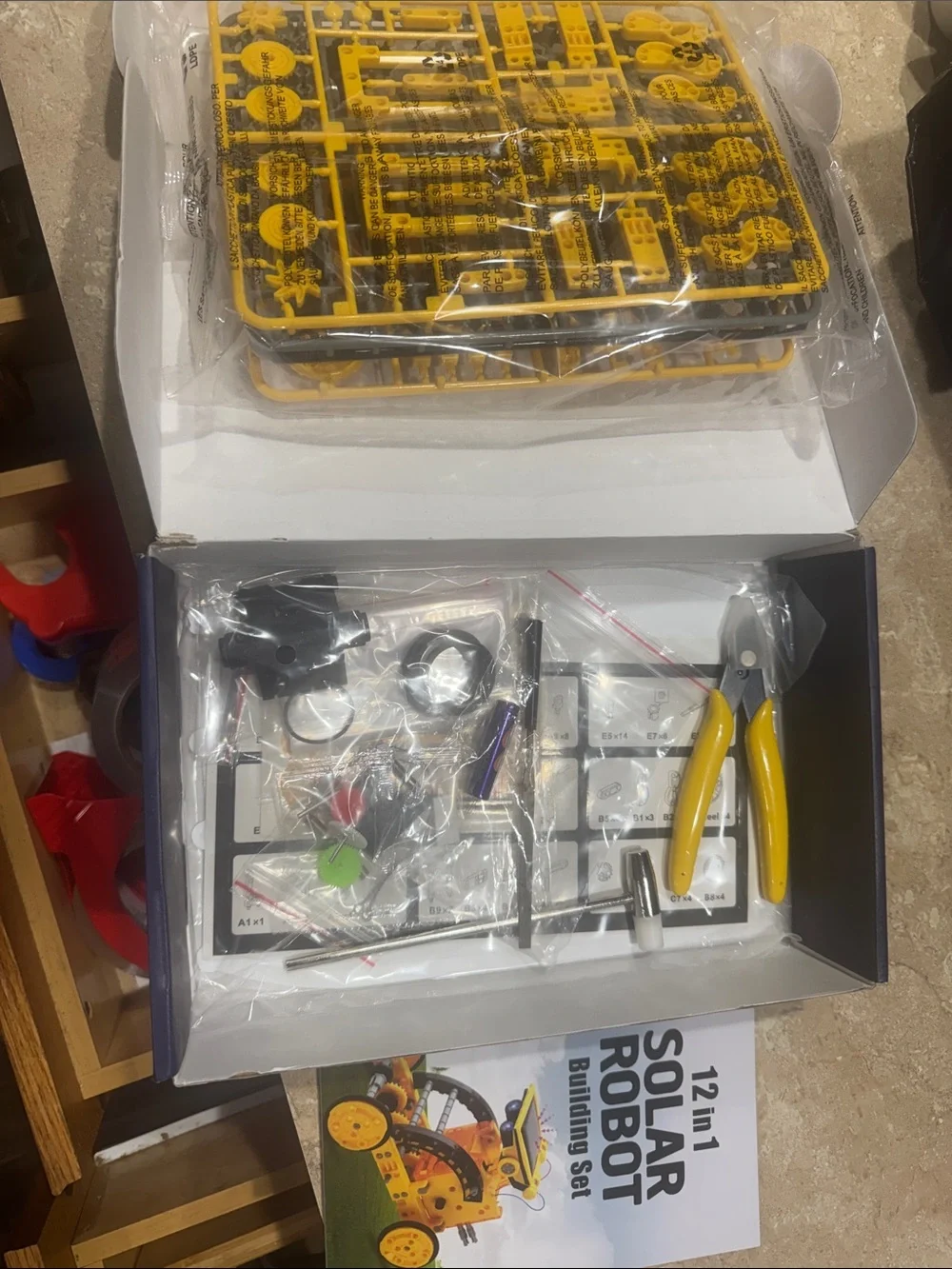 12-in-1 Solar Robot Building Kit - Yellow Components